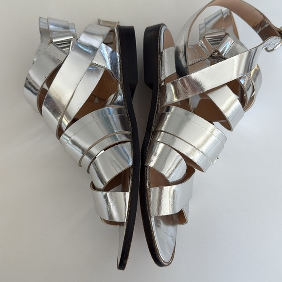 IRO Xoey Flat Sandals Mirrored Silver with Buckles Womens size 39/ 9 - Picture 7 of 16